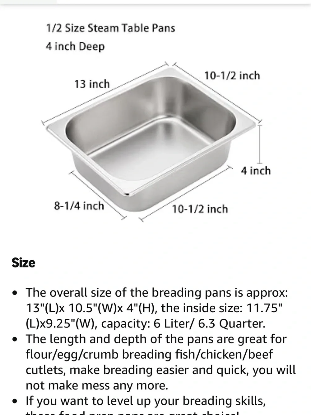 SET OF 2 Stainless Steel Half Size Hotel Catering Pans